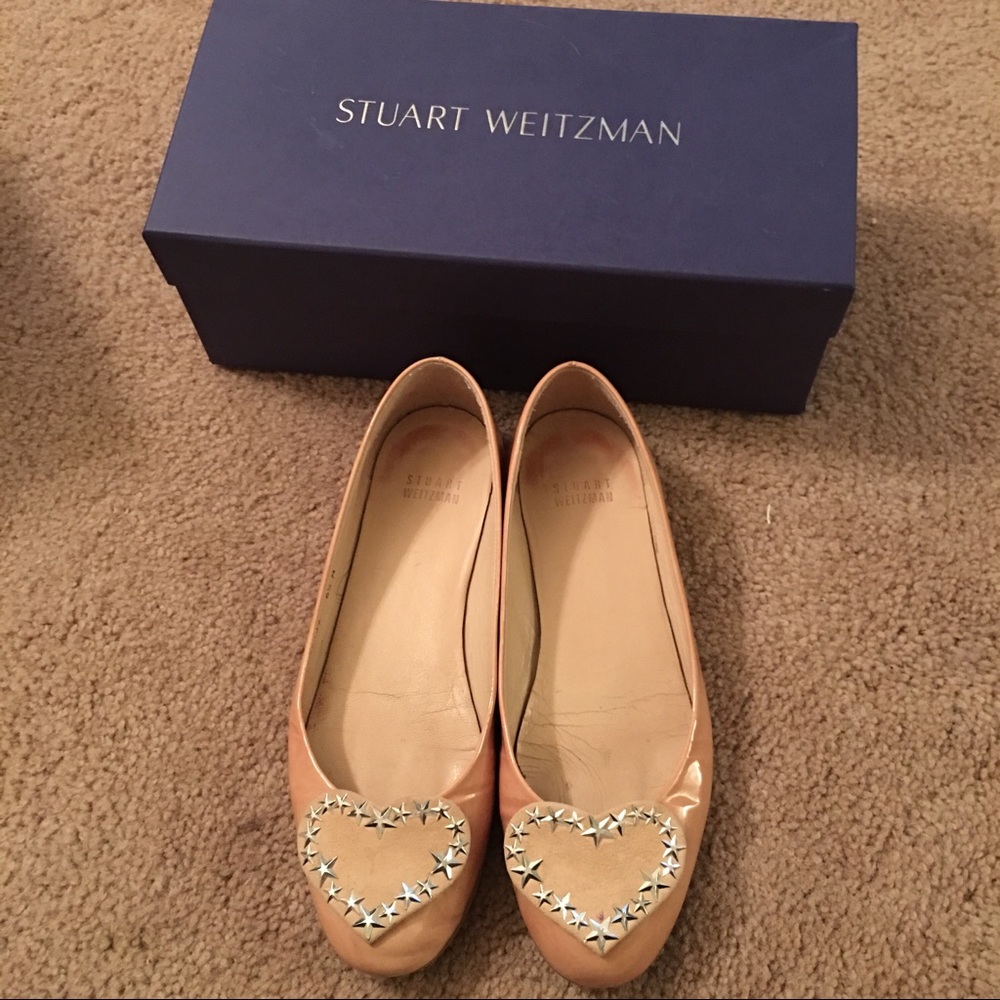 stuart Weizman pink heart flats